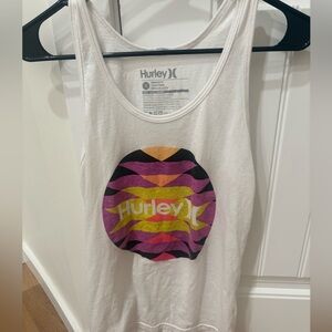 Hurley White Tank Top with Colorful Logo